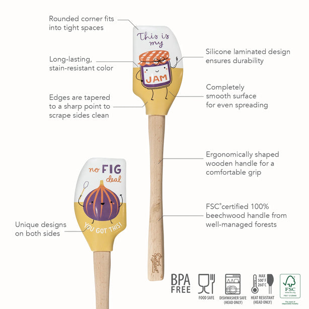 Spatulart Spatula - My Jam/Fig Deal Spatula Wood Handle