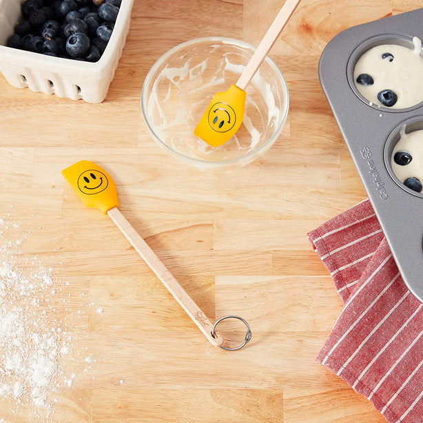 Tovolo Spatulart® Mini Spatulas Smiley Face - Set of 2 Wood Handle