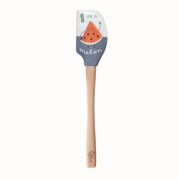 Spatulart Spatula - 1 in a Melon/Medi-Okra Spatula Wood Handle