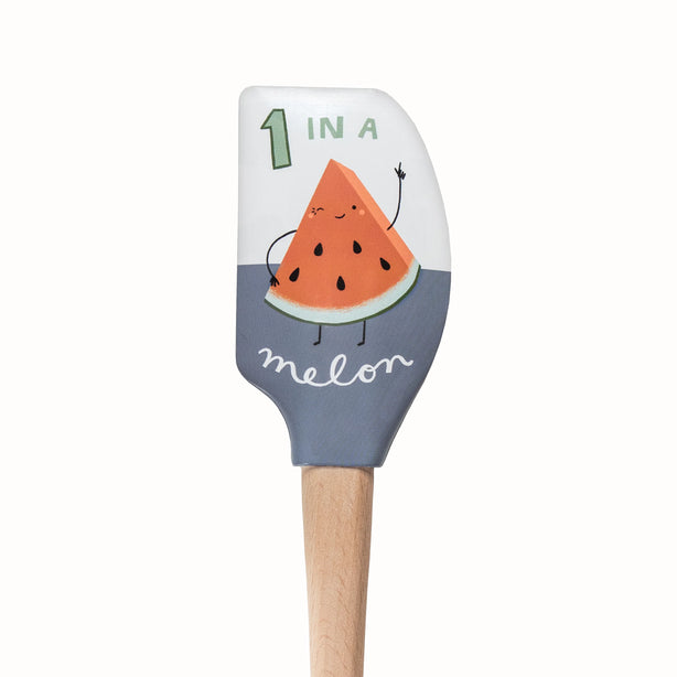 Spatulart Spatula - 1 in a Melon/Medi-Okra Spatula Wood Handle