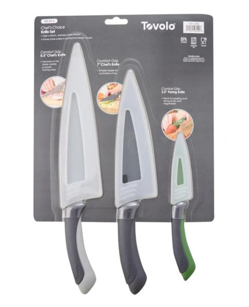 Comfort Grip Chef and Paring Knife Set of 3