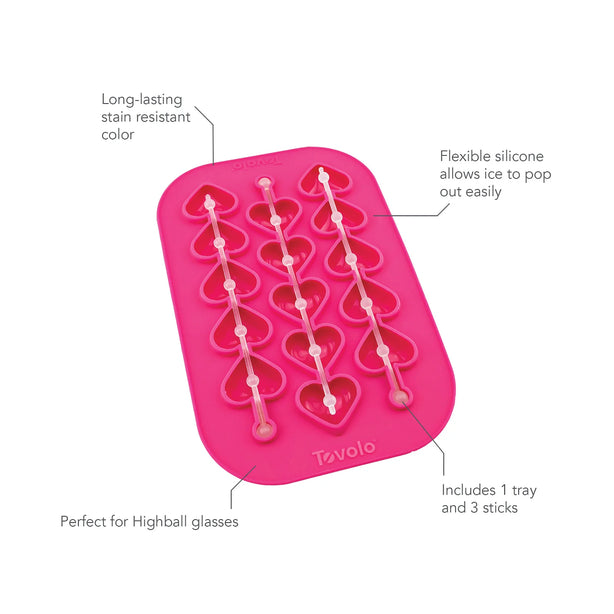 Ice Mold - Heart Swizzle Stick Ice Mold - Highball