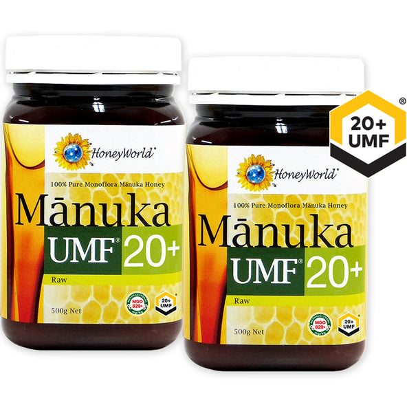 HoneyWorld Raw Manuka UMF 20+ 500g (Bundle of 2)