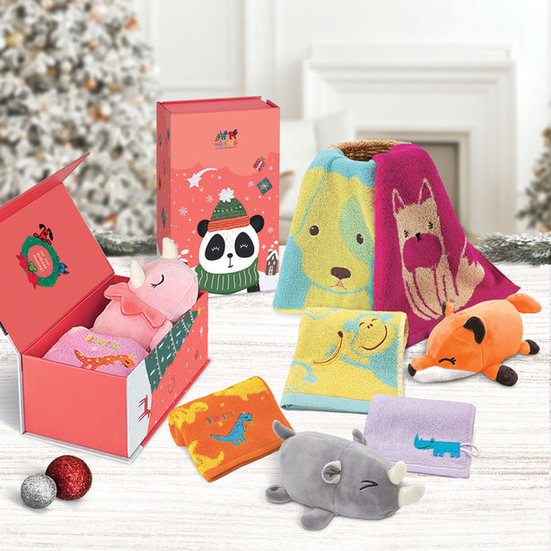 The Gang by Charles Millen Zoopidia X'mas Hand Towel Gift Box