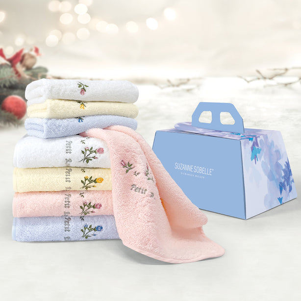 Suzanne Sobelle By Charles Millen Petite Rose Face + Hand Towel Gift Set
