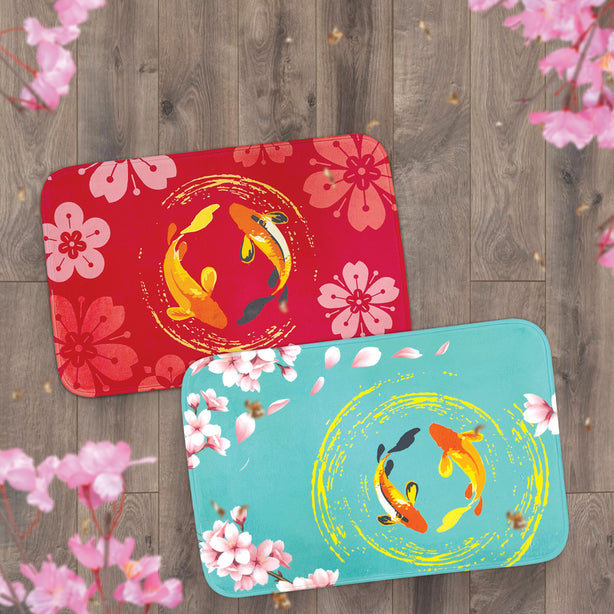 Milton Home Koi Memory Foam Mat With Anti-Slip Backing, Set Of 2