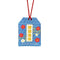 Peanuts Snoopy Standing Gold Foil with Blue Charm Bag