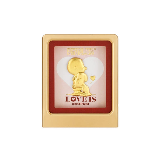 Peanuts Snoopy & Charlie Love Collection 24K Gold Foil in Frame