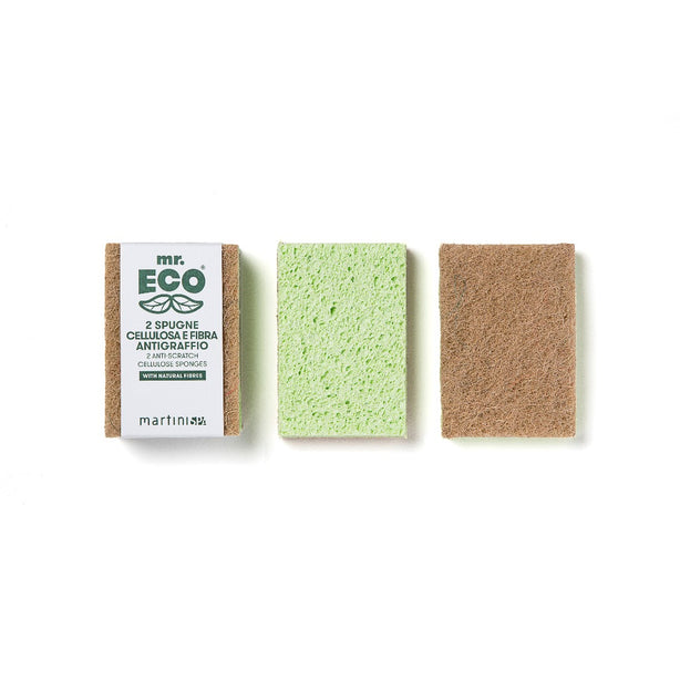 MartiniSpa - Mr Eco Double Action Non Scratch Sponge 2 pcs (vegetable cellulose)