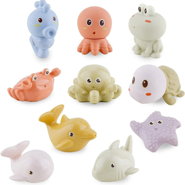 StitchesandTweed Ocean Animals Bath Toy Set of 10