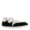 Two Tone Suede And Fabric Ballerinas