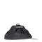 Glam Small Lamb Leather Clutch - Black