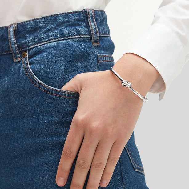 KATE SPADE Sailor's Knot Hinge Bangle Silver RS-O0R00065
