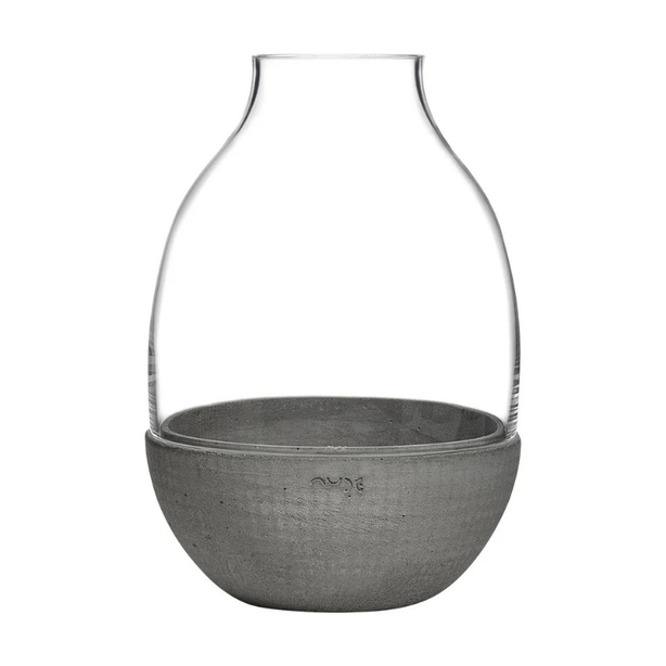 NUDE Eden Terrarium Clear with Moulded Concrete Base