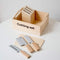 StitchesandTweed Wooden Play Tools for Kids Kitchen, Food Cutting Knives Toy Set
