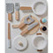 StitchesandTweed Wooden Play Tools for Kids Kitchen, Food Cutting Cooking Toy Set