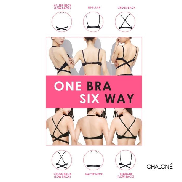 [Best Selling] Chalone Multiways Wow Plunge Seamless Bra Black For Low Back Outfit Low Plunging Neckline Wear it 6 Ways