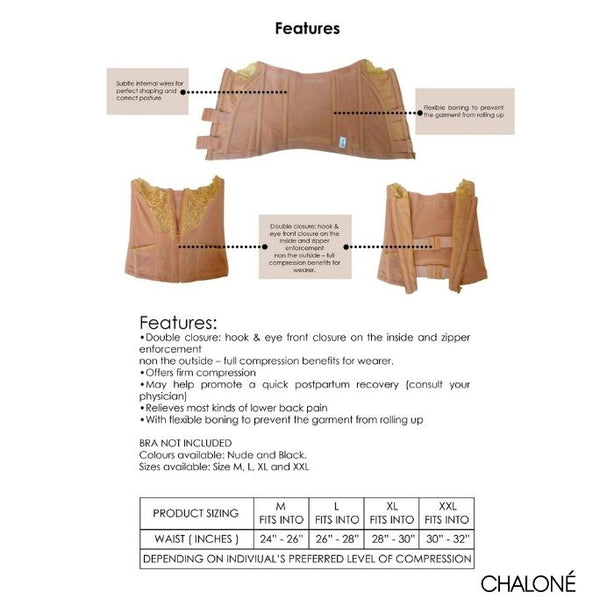 [Shapewear Solution] Chalone Tummy Shrinking Waist Cincher Nude Flatten Smoothen Shape Tummy Tight Fitting Dress Look Slimmer Good Posture