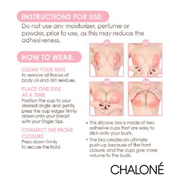 Party Dress Solutions] Chalone Adhesive Silicone Strapless Backless Bra Low Front Bare Back