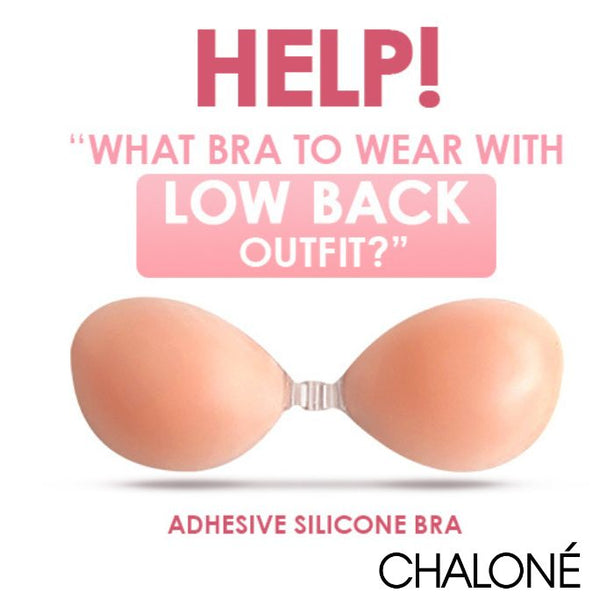 [Lingerie Accessories for Party Dress Solutions] Chalone Adhesive Strapless Backless Bra Push Up Low Front Bare Back
