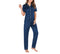 Serenity Satin Short Sleeves & Long Pants PJ Set Navy