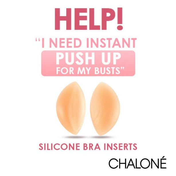 [Lingeire Accessories for Party Dress Solutions] Chalone Silicone Bra Inserts Instant Push Up Low Neckline Gown Outfit