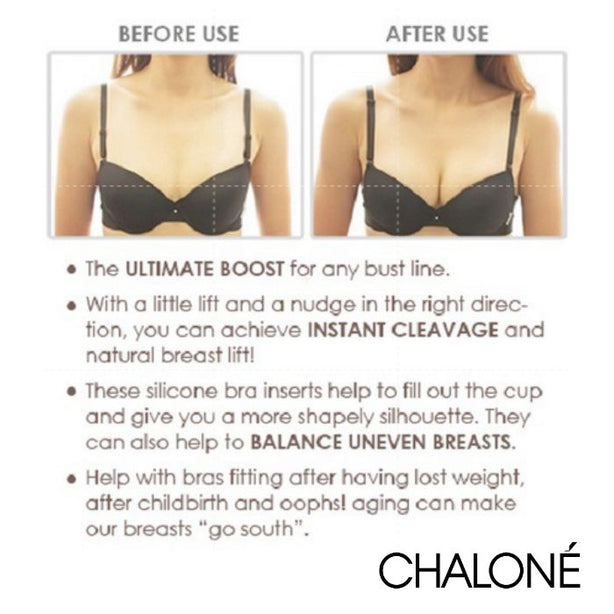 [Lingeire Accessories for Party Dress Solutions] Chalone Silicone Bra Inserts Instant Push Up Low Neckline Gown Outfit