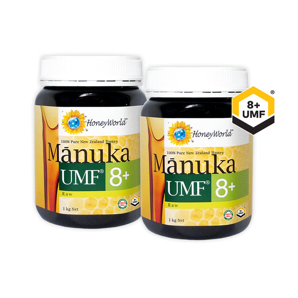 HoneyWorld Raw Manuka UMF 8+ 1kg (Bundle of 2)