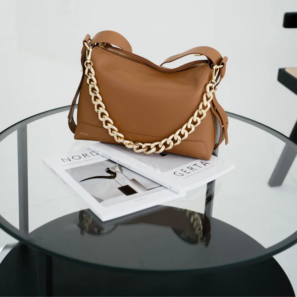 X Nihilo Rhode Leather Shoulder Bag Tan