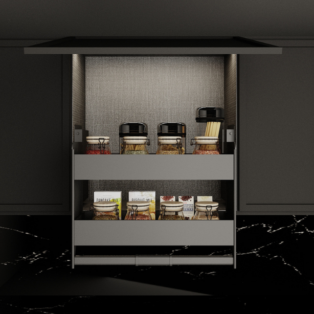 KKPL Smart EDEN Chestnut Pull down Elevation Spice Rack