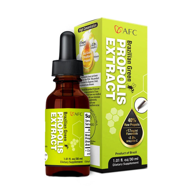 AFC Brazilian Green Propolis Extract Cough Sore Throat Flu Mouth Ulcer & Allergy