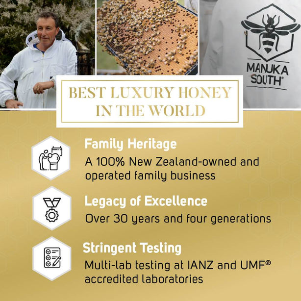 Manuka South UMF 24+ MGO1123 Raw Manuka Honey 340g - Pure New Zealand Honey, Sugar Substitute [EXP 11/2025]