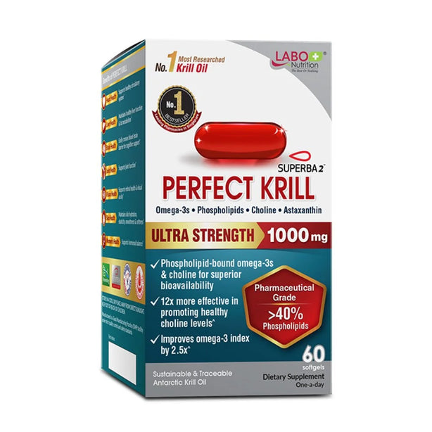 LABO Nutrition Perfect Krill 1000mg Omega 3 Phospholipid Brain Heart Joint Health