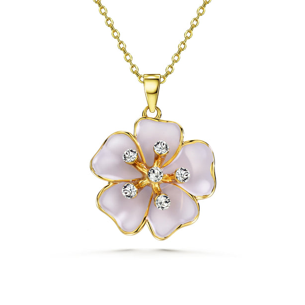 Lush Addiction Sakura Necklace in Clear Crystal