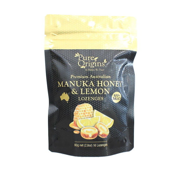 Pure Origins Australian Manuka & Lemon Lozenges with 500+ MGO Manuka Honey
