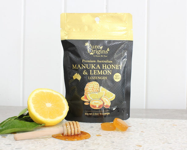 Pure Origins Australian Manuka & Lemon Lozenges with 500+ MGO Manuka Honey