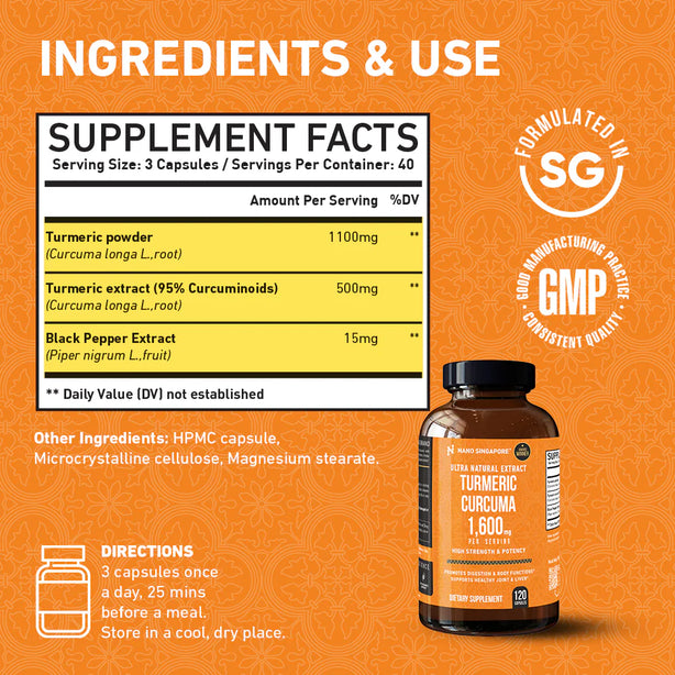Turmeric Curcuma 1,600mg - 120ct