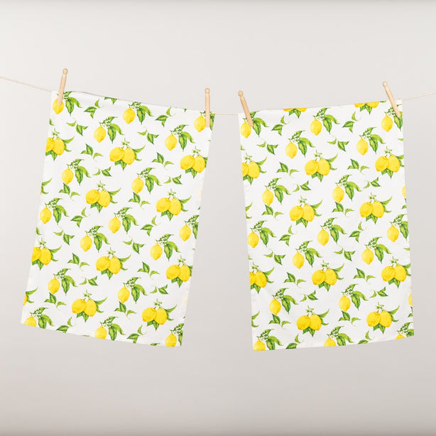 Kitchen Towel Twin Pack Luxury Designer Lemons Heritage Collection by Robinsons