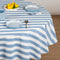 Tablecloth 160cm Round Luxury Designer Chambray Stripe Heritage Collection by Robinsons