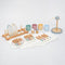 StitchesandTweed Wooden Toy Plates Dishes Color Matching Spoons Play Dishes for Kids
