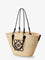 Loewe Paula's Ibiza Anagram leather and iraca palm shoulder bag - Naturalblack
