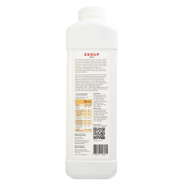 Zerup Zero Sugar Cola Syrup 1L