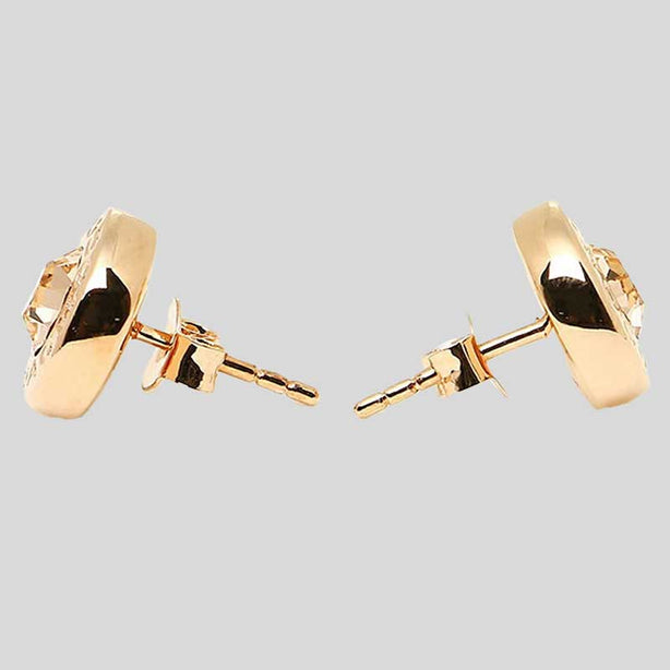 COACH Open Circle Stone Stud Earrings Gold RS-F54516