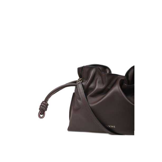 Flamenco Mini Calf Leather Clutch - Brown