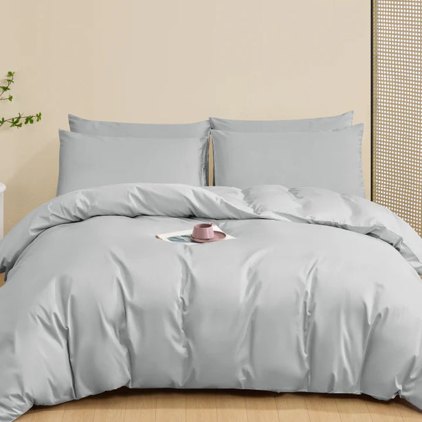 Hallmark 5-Star Hotel Long-Staple Cotton 1200TC Plain Bed Linen - Grey