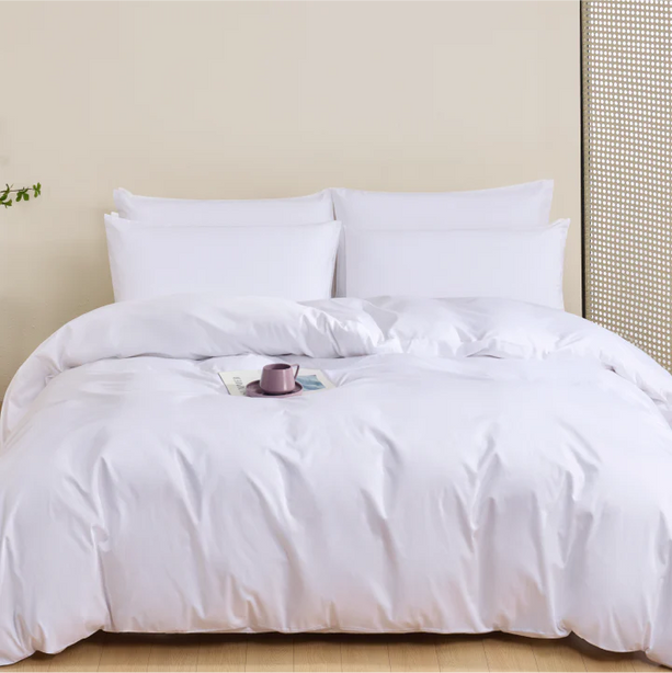 Hallmark 5-Star Hotel Long-Staple Cotton 1200TC Plain Bed Linen - White