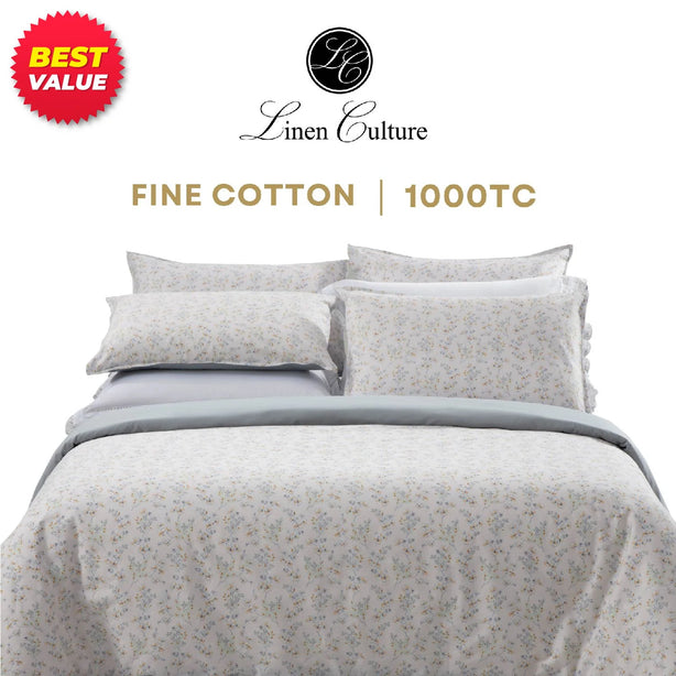 Fine Cotton Prints - Grey Florals