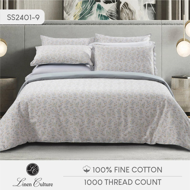 Fine Cotton Prints - Grey Florals