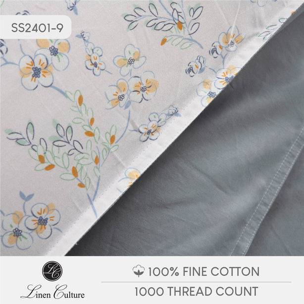 Fine Cotton Prints - Grey Florals