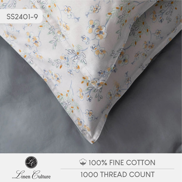 Fine Cotton Prints - Grey Florals